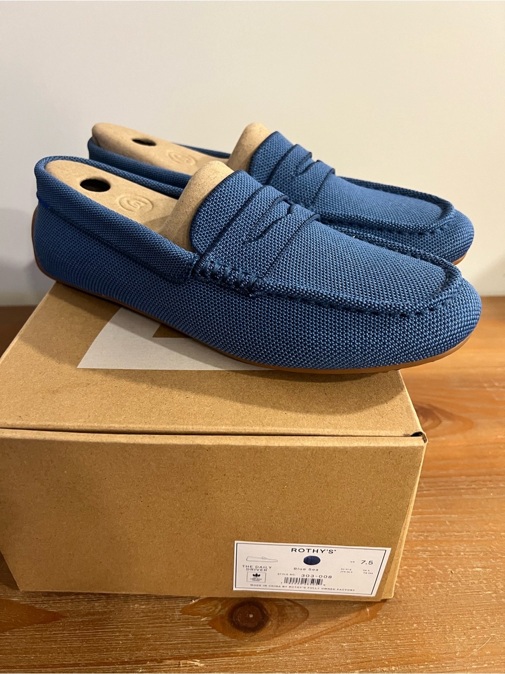 Worn once, like new Rothys blue drivers - Picture 5 of 8